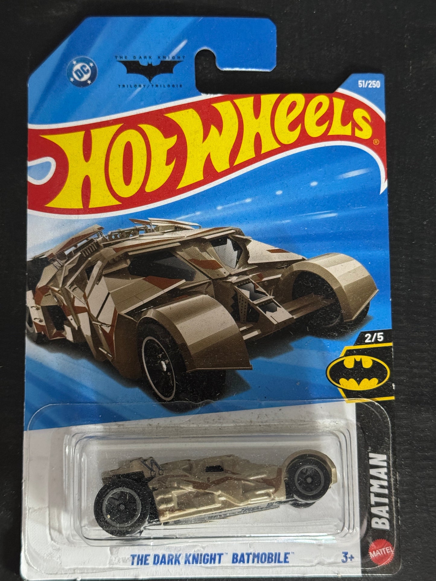 Hot Wheels THE DARK KNIGHT BATMOBILE CAMO BROWN