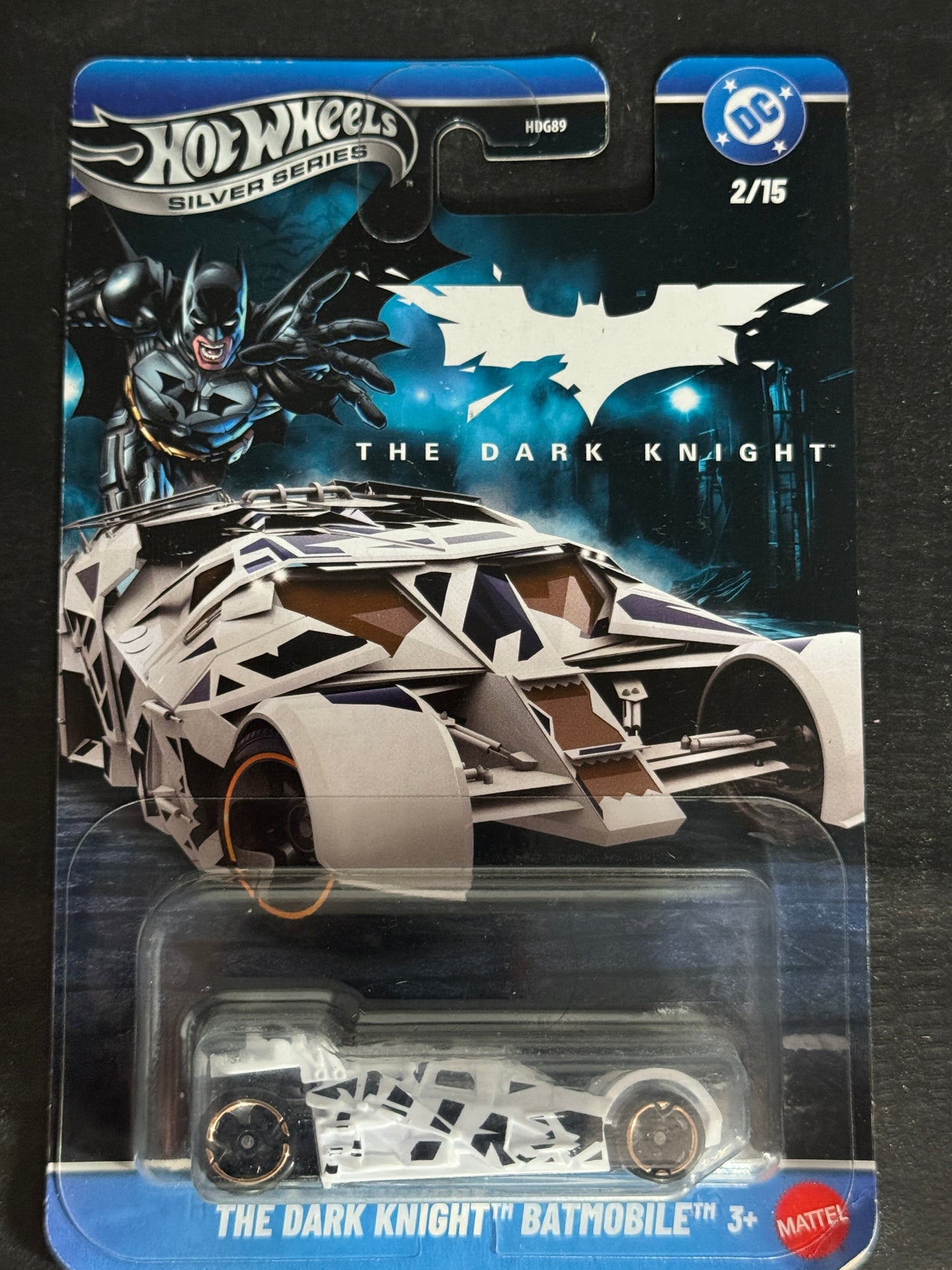 Hot Wheels THE DARK MOBILE BATMOBILE SILVER SERIES WHITE