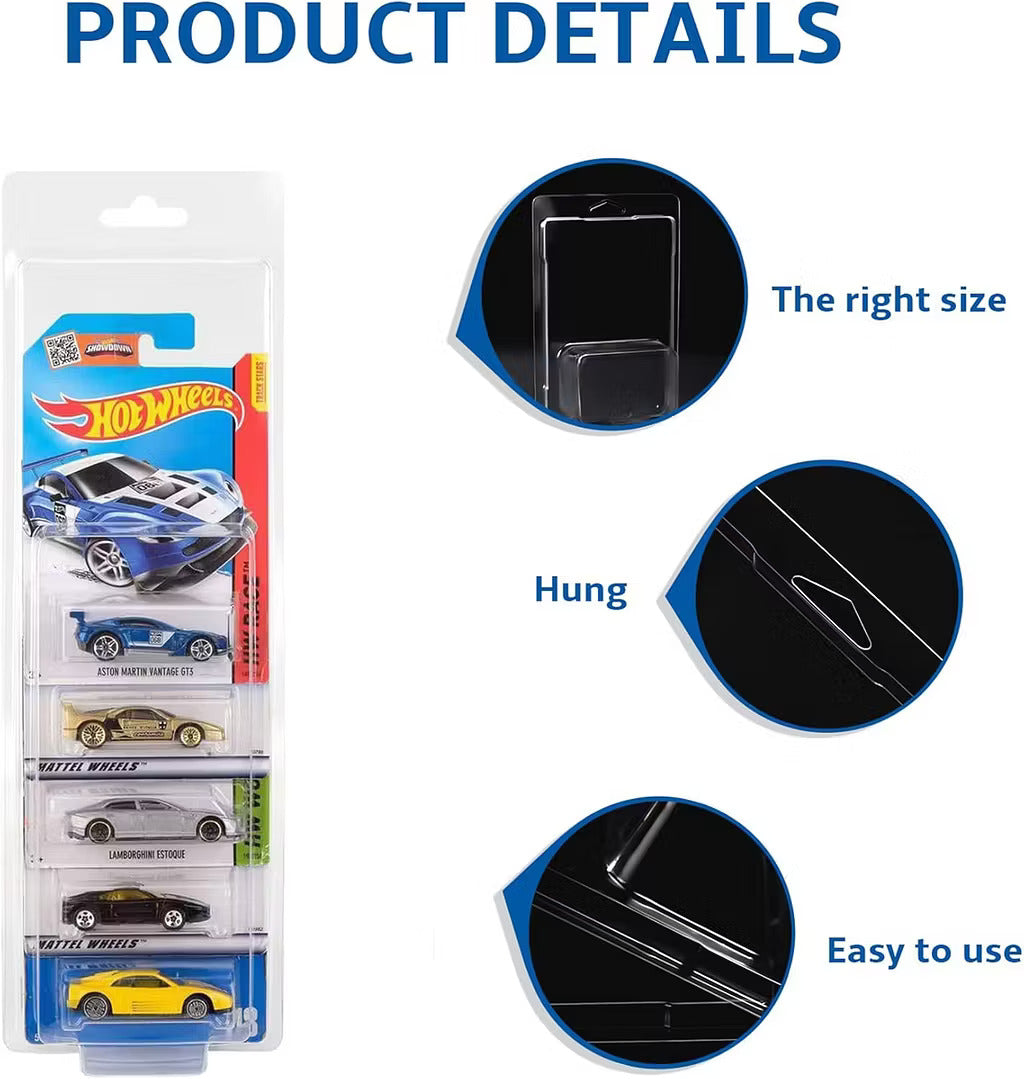 5 Pack Mainline Protector Cases for Hot Wheels