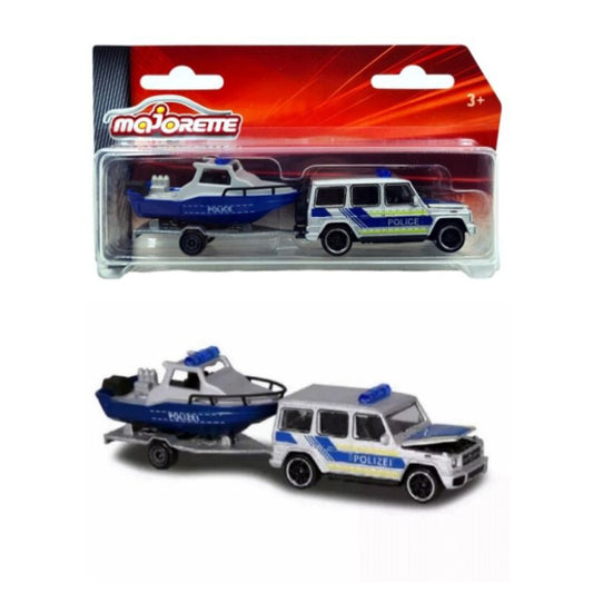 Majorette Trailer Mercedes-Benz AMG Police With Boat