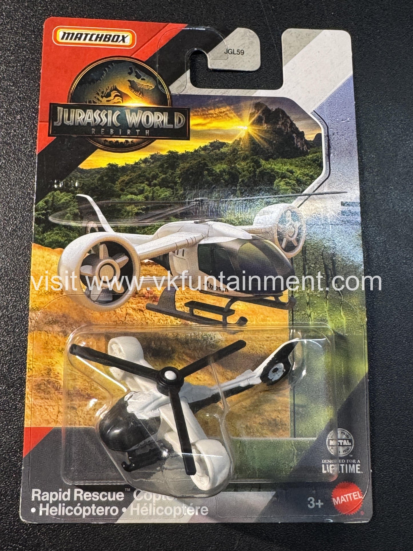 MATCHBOX JURASSIC WORLD RAPID RESCUE HELICOPTER