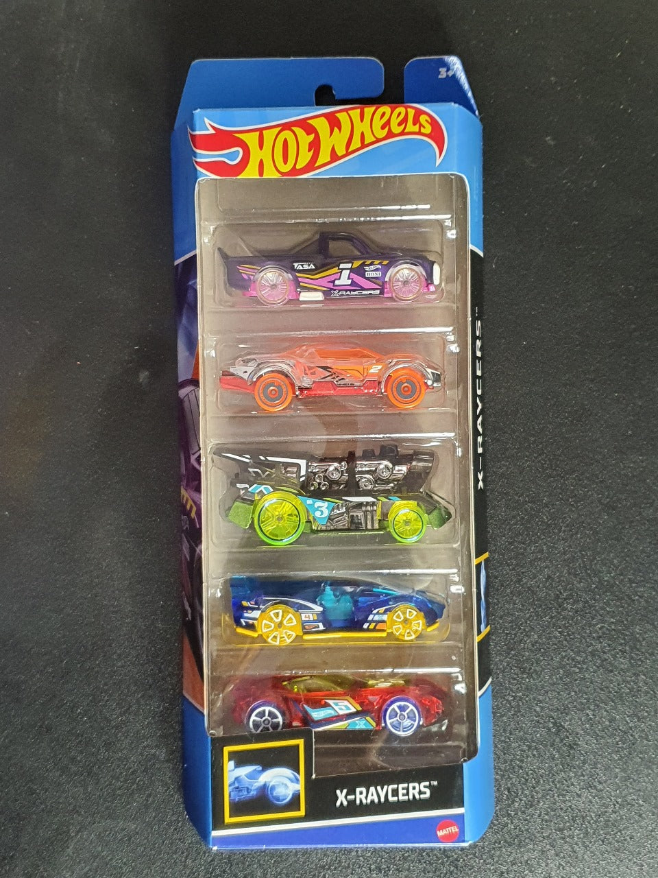 Hot Wheels - X - Raycers 5 Pack (Draftnator - Cosmic Coupe - Loco Motorin - Electrack - Nerve Hammer)