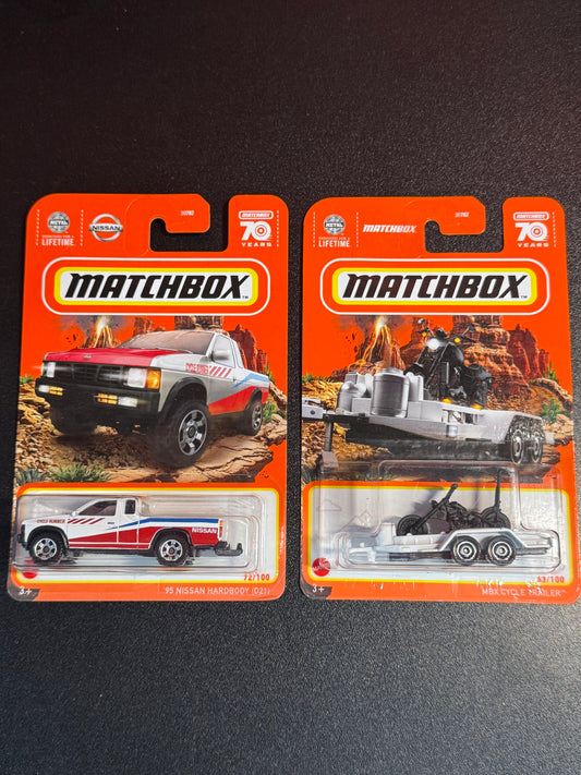 Matchbox '95 Nissan HARDBODY(21) & MBX Cycle Trailer