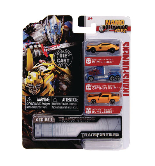 Jada Nano Hollywood Rides - Transformers - 2016 Chevy Camaro / Western Star 5700XE / 1977 Chevy Camaro