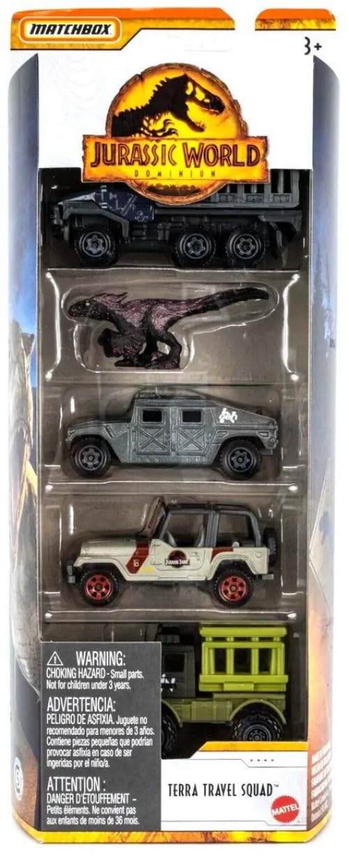 Matchbox - 5 in 1 Pack - Jurassic World Dominion - Terra Travel Squad