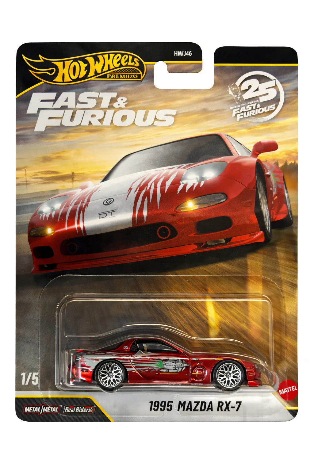 HotWheels Fast & Furious 1995 Mazda RX-7 Imported Premium 1:64 Scale Chase