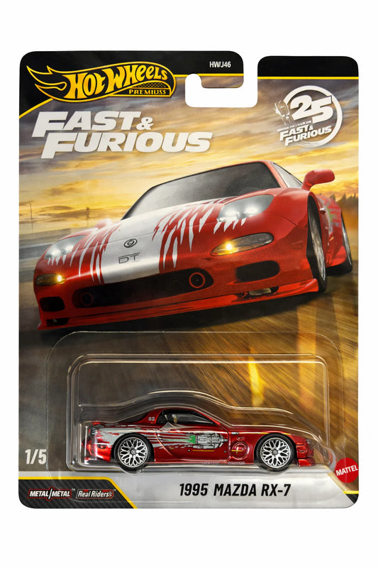 HotWheels Fast & Furious 1995 Mazda RX-7 Imported Premium 1:64 Scale Chase