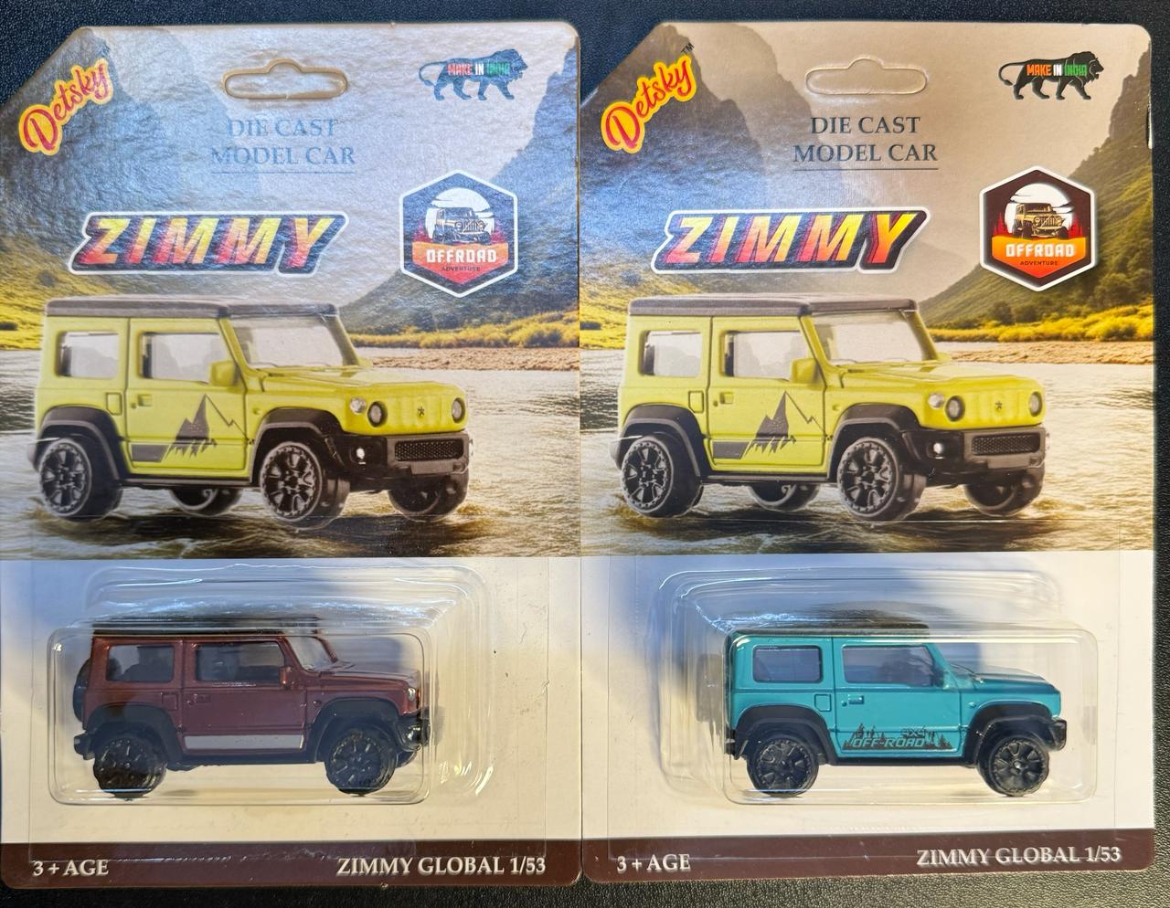 Zimmy - Jimny and Thar Miniature (Maroon and Turquoise Color) Combo 2 Pack