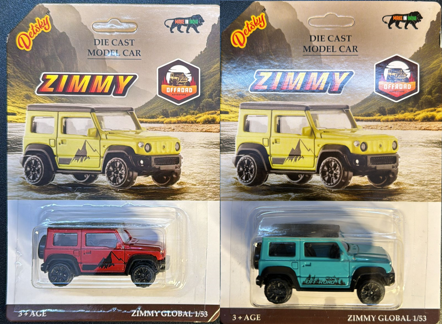 Zimmy - Jimny Miniature (Red and Turquoise Color) Combo 2 Pack